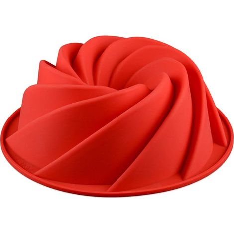 Forme de Spirale Moule à Kouglof en Slicone Antiadhésif - Moule en Silicone Moules à Cake pour Gâteau, Grande Gelée, Pain, Pâtisserie, Cheesecake