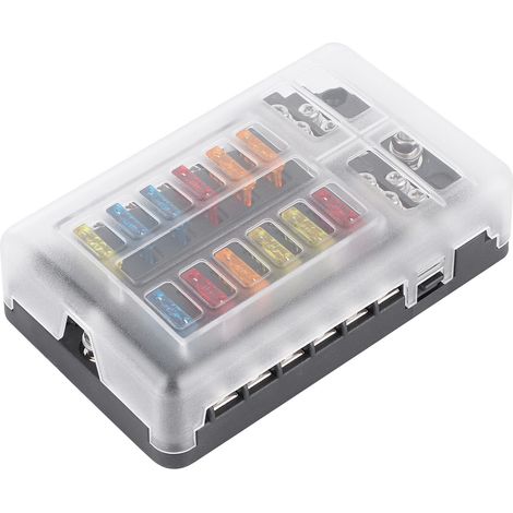 Sicherungskasten mit 12 Stromkreisen, LED-Anzeigeleuchte, MNI-Motor für Auto, Yacht, Boot (1/5)