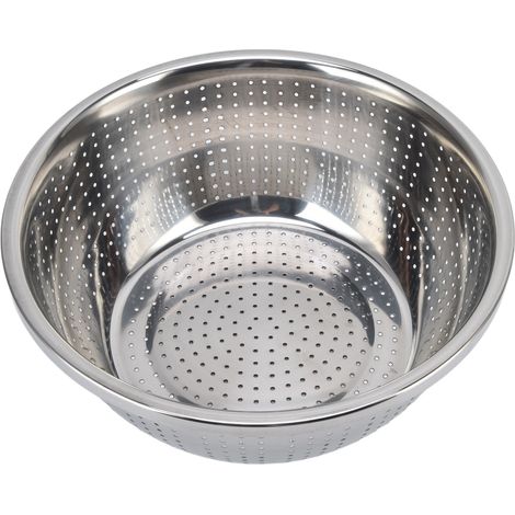 Panier à Légumes Lavable Inoxydable Multifonction, Passoire Acier Inoxydable pour Cuisine 30cm Argenté (1/5)