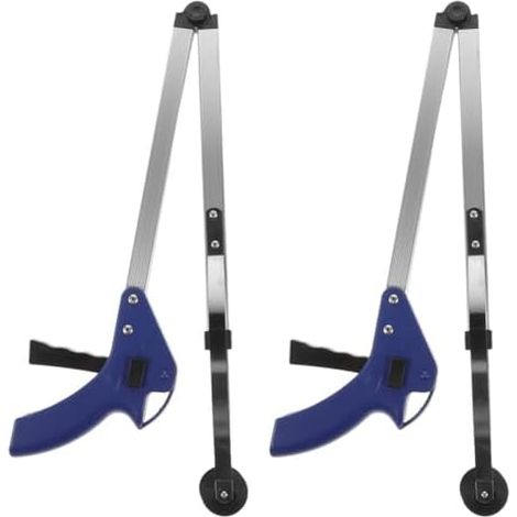 2 pièces Pince Ramasse Déchets Aluminium Pliable Préhension Forte et Ramasseur Compact pour Personnes à Mobilité Réduite Maison Espaces Publics - (1/5)