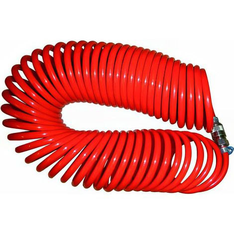 Tuyau pneumatique en spirale avec raccords rapide 1/4 D. 8 x 10 mm x L. 10 M - SPIR10 - Alsafix