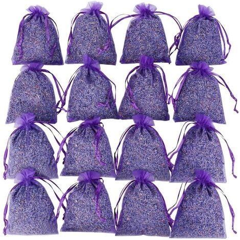 Sachets de lavande séchée Parfum d'ambiance pour tiroirs, 16 sachets