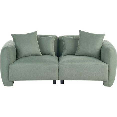 3 Setaer Sofa Light Green Fabric Upholstery Minimalistic Deep Seat Low Profile Upholstered Legs EKENES