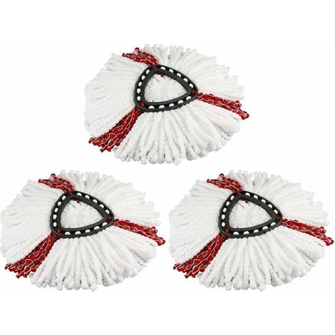 Lot de 3 Tête de Balai Serpillère 2 en 1 en Microfibre Serpillère pour Vileda Facile à essorer et à Nettoyer (1/5)