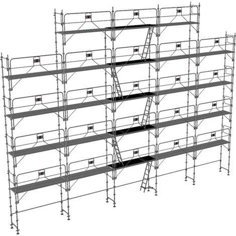 Gerüst 180m² - Struktur + Plattformen -Gelände Version - DUO180GC-SP (1/5)
