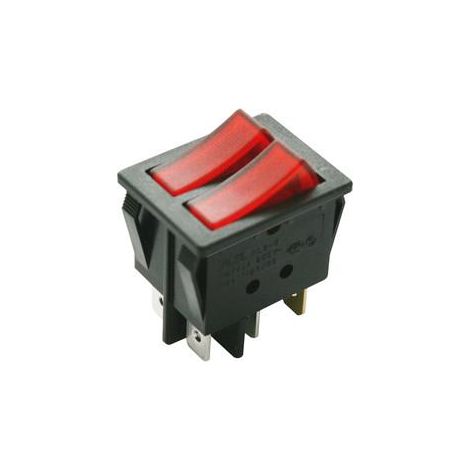 Interrupteur unipolaire à double clé Interrupteurs de type 2 16A/250V Faston Electro DH Couleur Noir 11.410.ILL/NRR 8430552016839