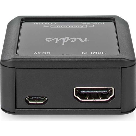 Convertitore audio digitale a una via ingresso di connessione alimentazione cc ingresso hdmi uscita di connessione 1x audio coassiale 1x toslink femmina automatico antracite