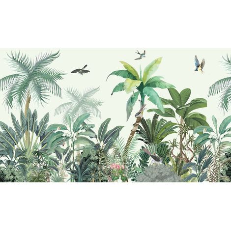 Papier peint panoramique - Jardin Oiseaux - 130 cm x 76 cm (1/2)