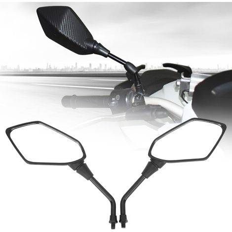 Rétroviseur universel de guidon de moto de 22 mm, rétroviseur pour véhicule électrique/quad, texture fibre de carbone, convient aux marques Honda, Yamaha, Kawasaki et Suzuki. (1/5)