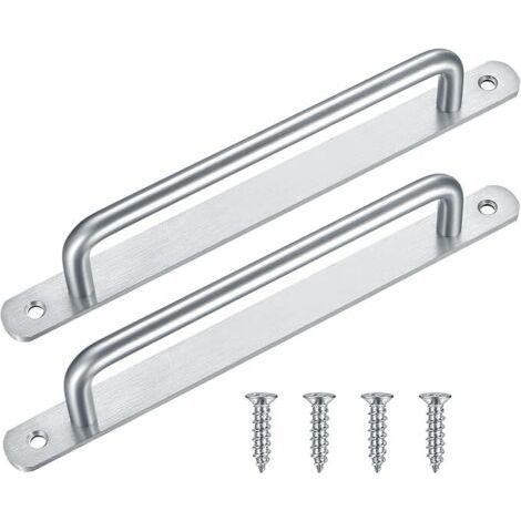 Sollbry Lot de 2 poignées de porte coulissante en acier inoxydable pour salle de bain, cuisine, placard, garage, abri de jardin, grange (224 mm)