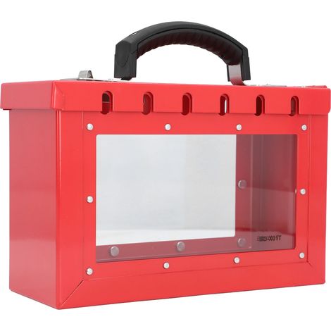 Lockout-Tagout-Gruppenschließkasten, tragbar, 12-fach Sicherheitsschloss, transparente Acryl-Stahlplatte (1/5)