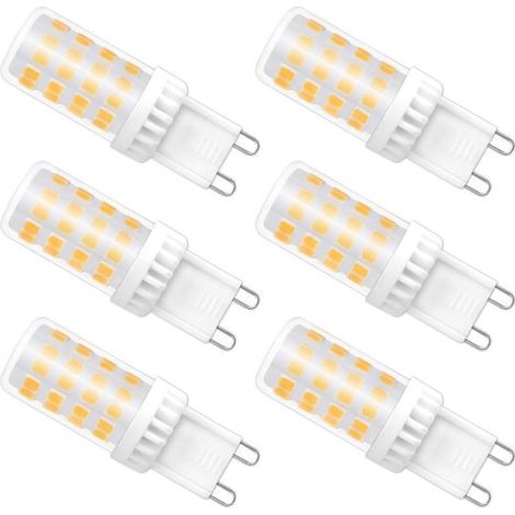 Ampoule LED G9 à intensité variable, 4 W équivalent à 40 W halogène, 480 lm, blanc chaud 3000 K, culot G9 standard, angle de rotation de 360°, lot de 6 (1/5)