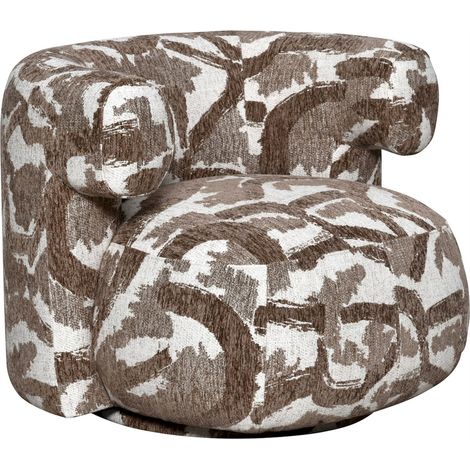 Fauteuil lounge pivotant marron à motif - marron nature (1/5)