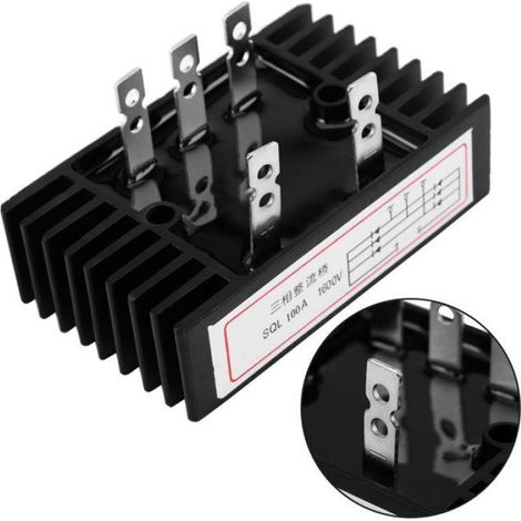 Pont de diode SQL100A 1600V Pont Redresseur Triphasé à Diode AC à CC electronique regulateur (1/2)