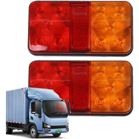 Applicable Feux arrière LED pour camion, feux latéraux de remorque LED,Feu arrière de signalisation à 10 LED Feux arrière de conduite de nuit 12-80V, feu arrière de Signal de remorque à haute intensi (1/5)