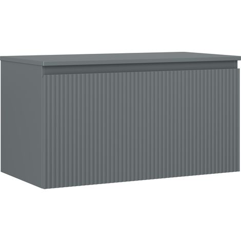 Mexen Rivel Badezimmer-Unterschrank 90 cm mit Arbeitsplatte, 1 Schublade, gerillt, Grafit matt - 91A20-09047-1-BFC66 (1/5)