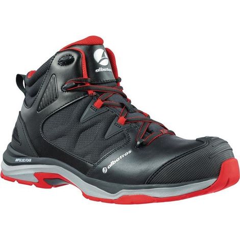ALBATROS Sicherheitsstiefel ULTRATRAIL BLACK MID Größe 43 schwarz / rot - 63.620.0-43