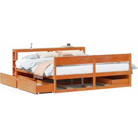 Maison Exclusive - Letto senza Materasso Marrone Cera 180x200 cm in Legno di Pino (1/5)