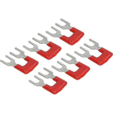 Lot de 20 borniers à fourche, conducteurs en cuivre, gaine PVC, 400 V, 15 A, rouge TB 1502