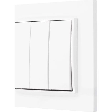 Interrupteur triple avec cadre Karlik Mini, couleur blanche (1/5)