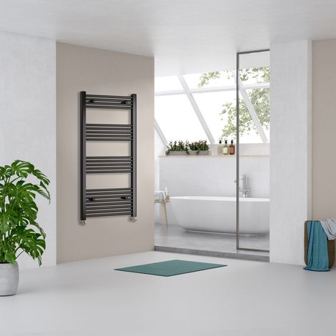 Acezanble 1400x600mm(HxW) matt Black Straight Central Heating Towel Rail Heating Towel Radiator (1/5)