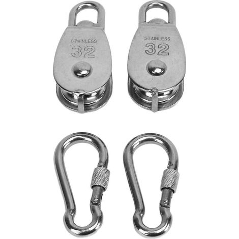 Lot de 2 poulies rotatives en acier inoxydable 304, poulie simple à gorge, pour un gain de temps et d'efforts à domicile. (1/5)