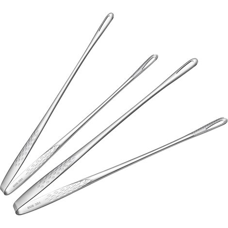 Lot de 2 pinces à barbecue en acier inoxydable (11 et 9,5 pouces) – Pinces pour barbecue coréen, pinces de cuisine polyvalentes (1/5)