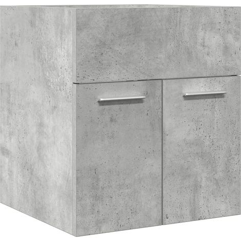 Mobiletto a parete per lavabo da bagno pratico contenitore 41 x 38 x 46 cm legno composito grigio cemento 020050790