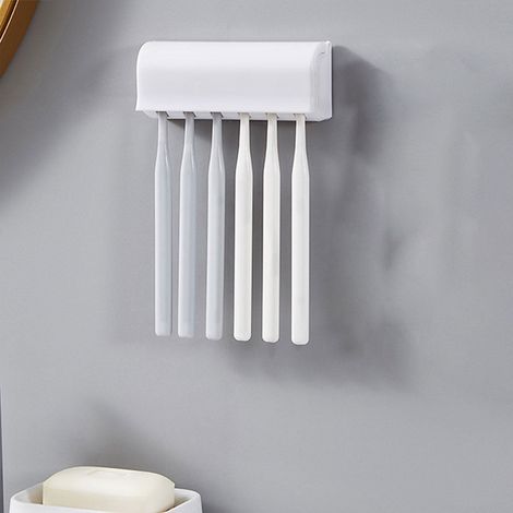 Support Murale pour Brosse à Dents avec Couvercle - Fixation Auto-Adhésive - Pour Salle de Bain Douche RV Caravane - 1 Pièce (1/5)