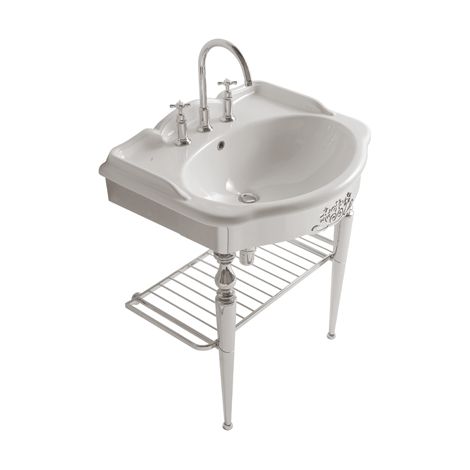 Struttura Paestum terra in ottone con lavabo cm. 71x58 bianco