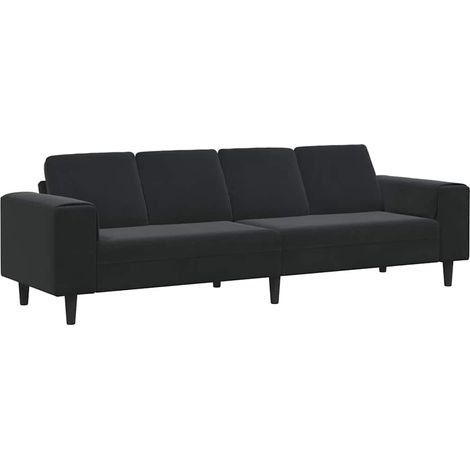 Sofá de sala Negro 250 x 77 x 76 cm vidaXL