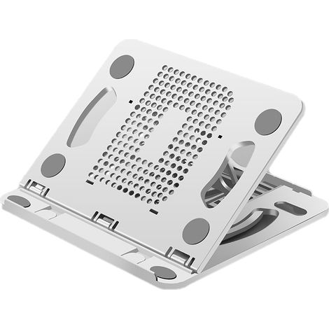 Support pour ordinateur portable, pliable, portable et réglable en hauteur pour tablette, blanc