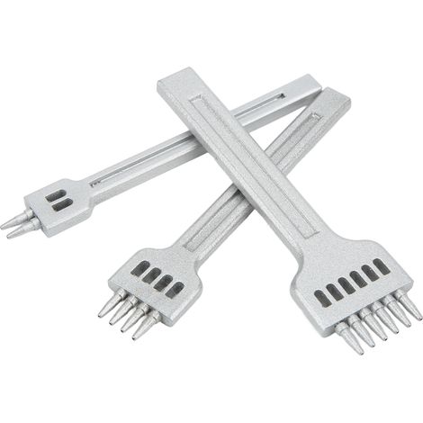 Pince à cuir 2, 4, 6 dents en zinc brillant, finition miroir, large orifice pour couture précise (1/5)