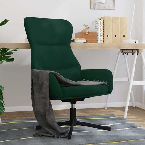 vidaXL Silla de relajación de terciopelo verde oscuro (1/5)