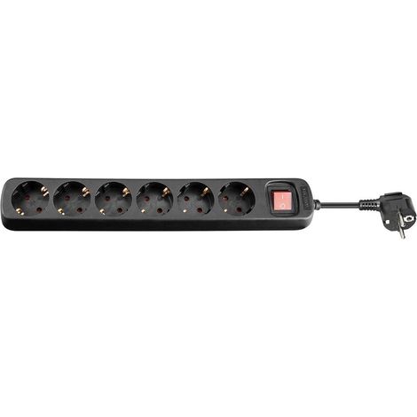 6-fach Schuko-Steckdose 5m schwarz