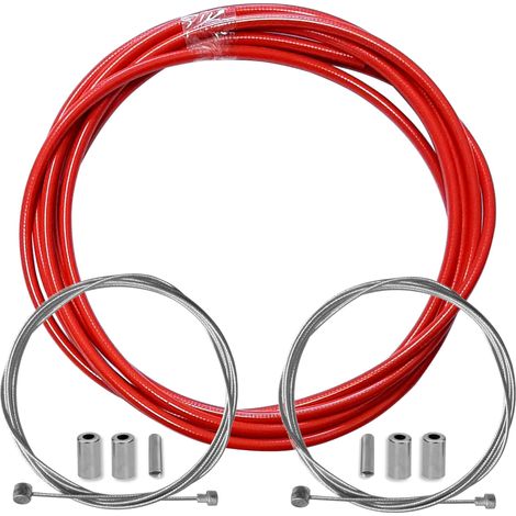 kit gaine frein rouge vélo avec câble embouts kit avant arrière compatible avec shimano sram cycle ville route vtt insert performance cable