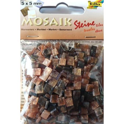 Galets de mosaïque en marbre brun 5x5mm