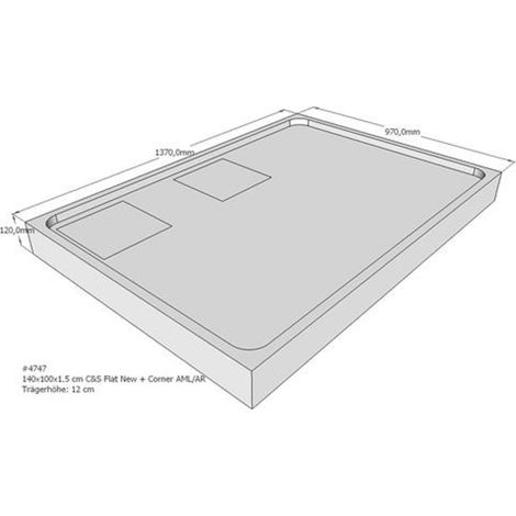 Schröder Duschwannenträger für Flat E 140x100