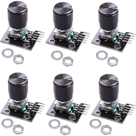 moduli encoder rotativi KY-040 con cappuccio a pulsante da 15 × 16,5 mm per Arduino (confezione da 6) Clw1062
