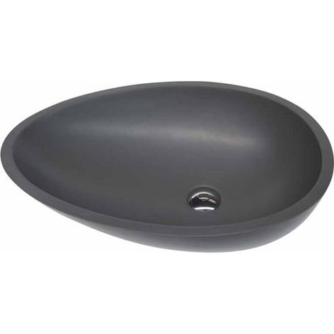 MOSAVIT CORA Lavabo Sobre Encimera De Solid Surface Gris Oscuro - ref: MSV-CORAC