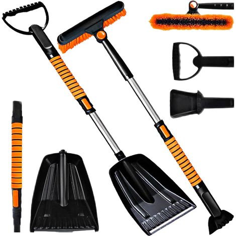 5-in-1 Car Snow Brush, Car Ice Scraper with Brush, Ice Scraper with Brush, Car Snow Brush, Car Snow Brush, Paint-Friendly Car Snow Brush for SUVs, Trucks, and Vehicle Windshields (1/5)