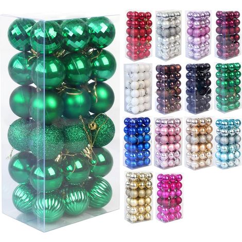 Boule De Décoration De Noël - 36 Pièces - Diamètre 40 Mm - En Plastique Incassable - Pour Arbre De Noël Fête Mariage Décoration Intérieure (1/5)