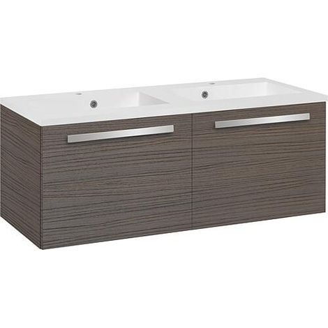 Meuble sous-vasque+Fonte minérale EBLI, chêne Thea, 2 tiroirs, 1210x494x510mm