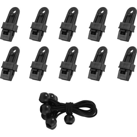 Set mit 10 Befestigungsclips für Wohnmobilmarkisen, inklusive windfester Kunststoff-Sicherheitsschnalle und Zeltzubehör. (1/5)