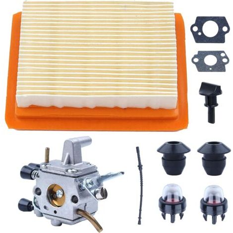 Kit carburateur pour Stihl FS120 FS200 FS020 FS202 FS300 FS350 avec débroussailleuse, joint, filtre à air, tuyau d'essence, pompe d'amorçage