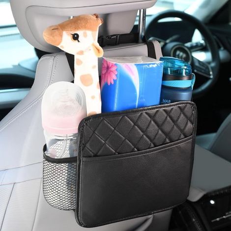 Hängende Auto-Aufbewahrungstasche – wasserdicht und faltbar – Rücksitz-Organizer – mit Getränkehalter – leicht zu reinigen – geeignet für Handys, Spielzeug und Snacks (1/5)