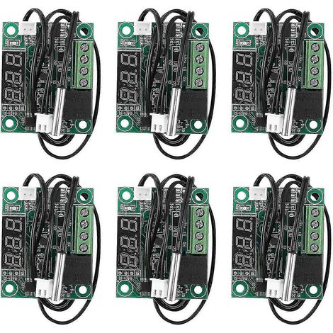 Lot de 6 cartes de contrôle de température numériques W1209 pour thermostat -50 à 110 °C. (1/5)