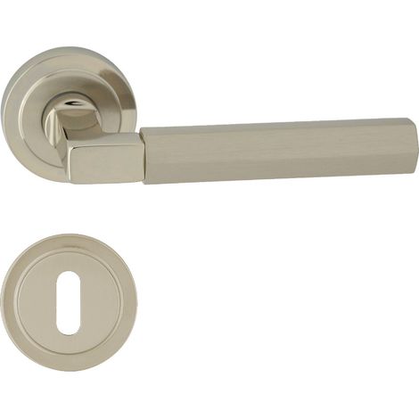 DOMINO Poignée de porte HERA R RS M7 M9 BB Poignée avec rosace BB pour clé Chromé/Nickel (1/5)