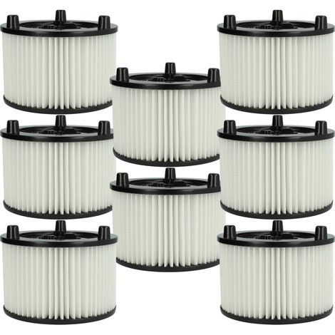 vhbw 8x filtro a pieghe piatte sostituisce Bosch 2609256F35 per aspiratore bianco, lavabile (1/4)