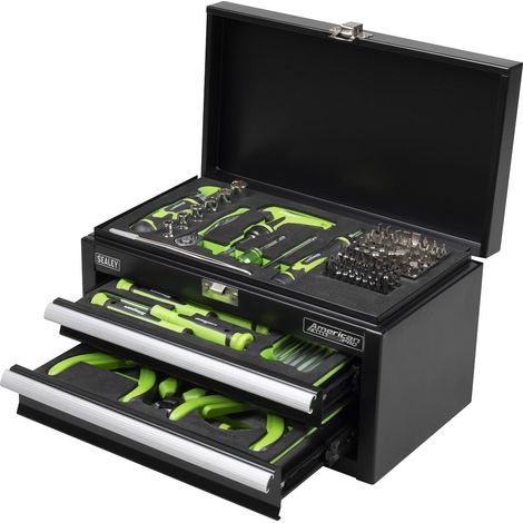 Sealey S01335 Siegen Mini Toolbox 2 Drawer with Tool Kit 111pc